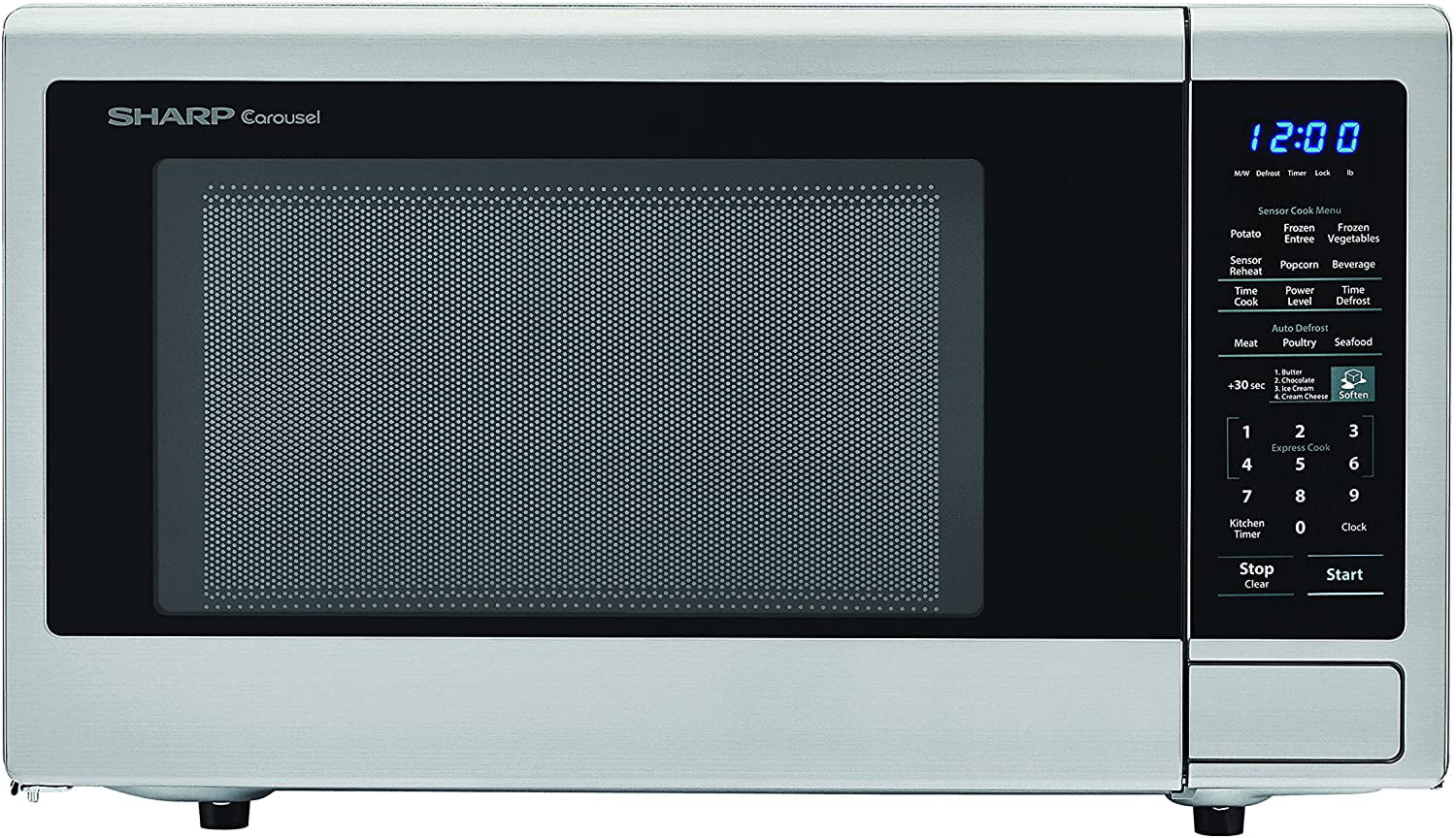 SHARP Stainless Steel Carousel 1.8 Cu. Ft. 1100W Countertop Microwave Oven (ISTA 6 Packaging