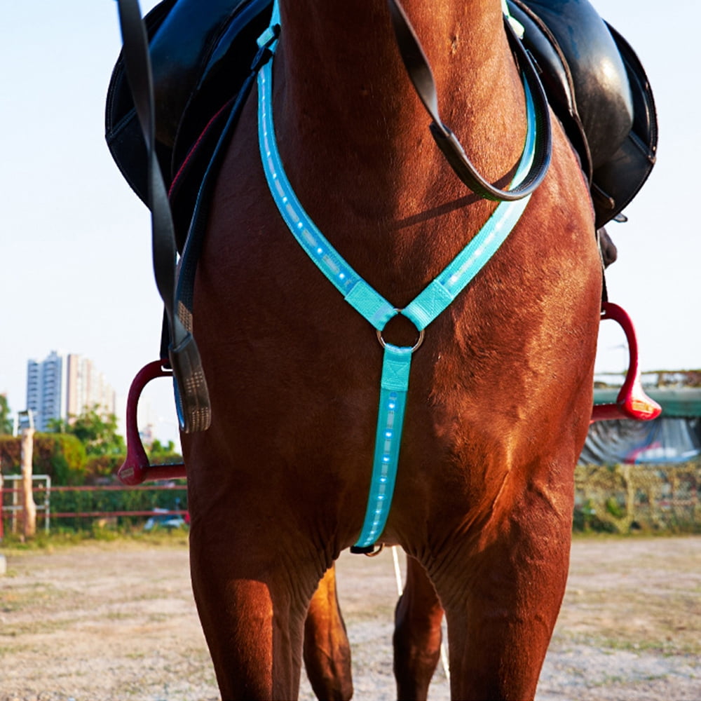 High Visibility LED Horse Breastplate Collar Horse Chest Belt Tacks Horseback Riding Equestrian