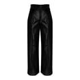 thumbnail image 4 of Women'S Faux Leather Pants Pu High Waist Wide Leg Pants With Pockets Pleated Fall Winter Fashion Flare Trousers, 4 of 4