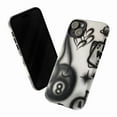 thumbnail image 3 of Graffiti Street Art Phone Case, Airbrush 8-Ball & Playing Card Tattoo Aesthetic Protective Cover for iPhone 16 15 14 13 12 11 Pro Max Plus Mini, 3 of 6