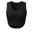 thumbnail image 3 of Gibobby Cuello sólido Chaleco Tops redondos Sin mangas Blusa corta para mujer y camisolas para mujer(Negro,CH), 3 of 5