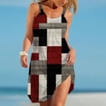 thumbnail image 1 of ICHUANYI Clearance Women's Summer Printed Sleeveless Scoop Neck Sexy Sundress Casual Flowy Beach Dresses(Wine, S) ICHUANYI WER2023081501274, 1 of 4
