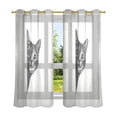 thumbnail image 6 of Yayeee Window Curtains Light Filtering 63"x42" Grommet Panel Pair Home Living Room Decor, Black Cute Cat, 6 of 7