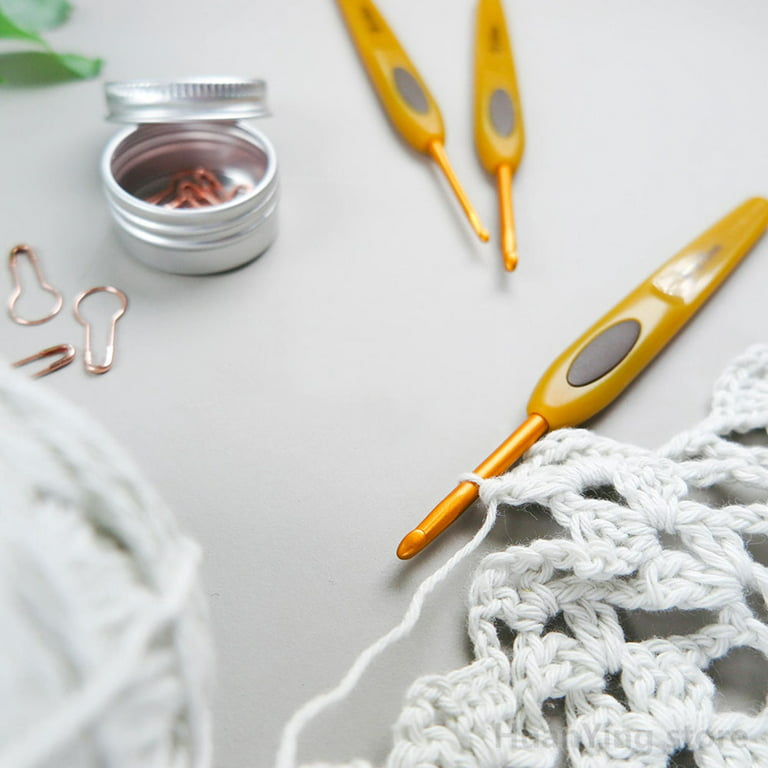 8pcs Plastic Aluminum Crochet Hooks Yarn Knitting Needles Set Hand Sewing  Tools