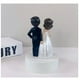 thumbnail image 3 of Bewildely Decoración de pasteles, muñecas, novia, novio, resina, casarse, estatuilla, herramienta de decoración de boda, soporte, estatua, Decoración del hogar Tipo D, 3 of 6