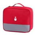thumbnail image 2 of Red Portable Travel Medical Pouch, Travel Organizer, Travel Pill Organizer Portable, Travel Emergency Kit, 10X8X3.5 in Lightweight Zippered Storage Bag, Spacious Internal, 2 of 7