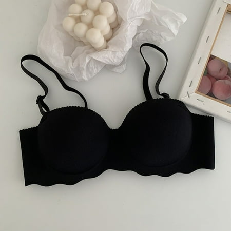HCURIBAD Clearance! Super Gather Bra Soft Comfortable Gather Bra Wireless Up Bra Lift Bra Women Lingerie Everyday Sports Bras Wireless Bras  Push up Bra  Backless Bra  Bras for Women Black C