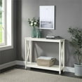 thumbnail image 1 of Pemberly Row Modern Console Table with Shelf in Ivory Wood Finish, 1 of 5