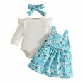 thumbnail image 3 of THDHVS Newborn Girl Outfits,Girls' Clothing Sets,Plaid Bow Overalls Set with Flutter Sleeve Top and Headband for Baby Girl Spring Style 12-18 Months, 3 of 10