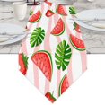 Cartoon Watermelon Palm Leaf Table Runner Rhombic 13*48 Inch Kitchen