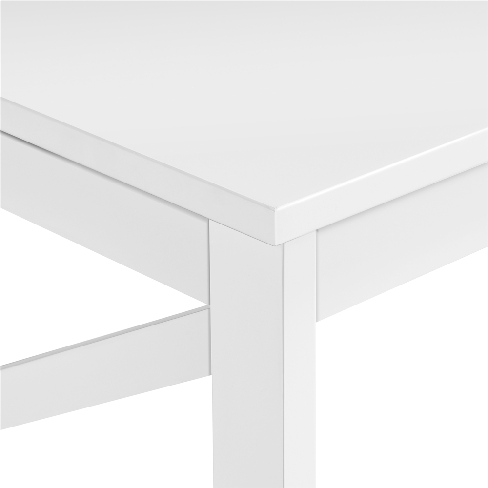 Alden Design  39.5 in 2-Tier Wood x Design Coffee Table with Storage Shelf for Living Room, White