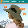 thumbnail image 5 of SUN CUBE Wide Brim Sun Hat Men Women, Mens Fishing Hats Sun UV Protection, Womens Hiking Bucket Hat, Outdoor Summer Safari Beach Boonie, Camping Unisex UPF 50+ Olive, 5 of 8