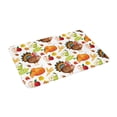 thumbnail image 2 of Xecao Thanksgiving Turkey print Flannel Mat: Non-slip, 16x24in. Ideal for kitchen, bedroom, bath & living room., 2 of 9