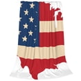 thumbnail image 2 of Fuzoiu American Flag Map Print Ultra-Soft Micro Fleece Blanket,All Seasons Flannel Throw, Lightweight Blanket for Bed, Sofa, Couch, Movie Night, Camping, and Travel-80"x60", 2 of 7