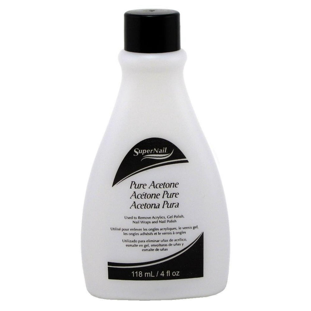 Super Nail 4 Ounce Pure Acetone Polish Remover (Clear) (118ml) (3 Pack