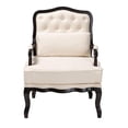 thumbnail image 2 of Baxton Studio Dion Cream Fabric and Wenge Brown Finished Wood Accent Chair, 2 of 11