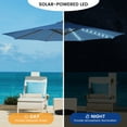 thumbnail image 4 of HARBOURSIDE 11ft Solar-Powered Outdoor Umbrella with LED Lights - 13 Solar LED Bulbs, Heavy Duty Base & Sand Bag for Patio/Garden/Poolside, Waterproof UV-Resistant Sun Shade Canopy,Navy, 4 of 7
