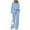 Blue, variant on Women's 2 Piece Outfits Casual Lapel Half Zip Sweatshirts And Wide Leg Pants Tracksuit Sets