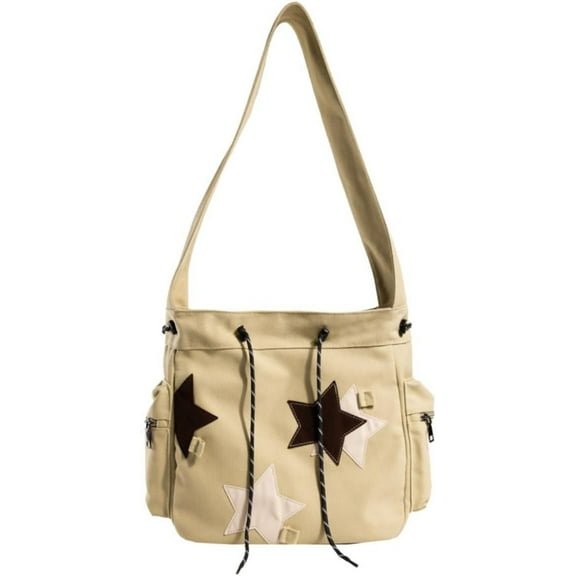 JUYGO Cute Messenger Bag, Casual Crossbody Bag for Women Men Aesthetic Bag Star Bag Shoulder Tote Purse