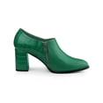 thumbnail image 3 of Unique Bargains Women's Patchwork Pointy Toe Chunky Heels Oxford Ankle Boots Green (Size 9), 3 of 7
