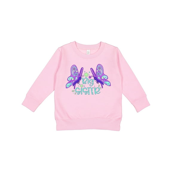 Inktastic Big Sister Cute Butterflies Toddler Sweatshirt