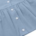thumbnail image 4 of Dvprdro Robe d'Été Imitation Coton Lin pour Femmes Mode Décontractée Ample Couleur Unie Col en V Sans Manches Boutonnée Ourlet à Volants Robe de Plage Soleil, 4 of 5