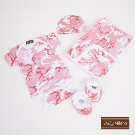Baby Milano Baby Clothes Deluxe Gift Set in Pink Camouflage