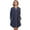 Navy Stripe, variant on Angelina Women's Flannel Button Down Sleep Shirt Dress Pajama (1-Pack)