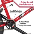 thumbnail image 6 of Tracer EDGE 7.0 Professional BMX Bike, 3 Piece Crankset, U-brake, for Adult, Teen, Beginner, Red, 6 of 15