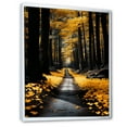 thumbnail image 2 of Designart "Yellow Forest silence Path" Floral Floater Framed Wall Art Living Room, 2 of 7