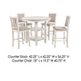 thumbnail image 5 of Benjara Aine 5 PC Round Counter Dining Table- Chair Set- White Wood- Fabric Seat, 5 of 8