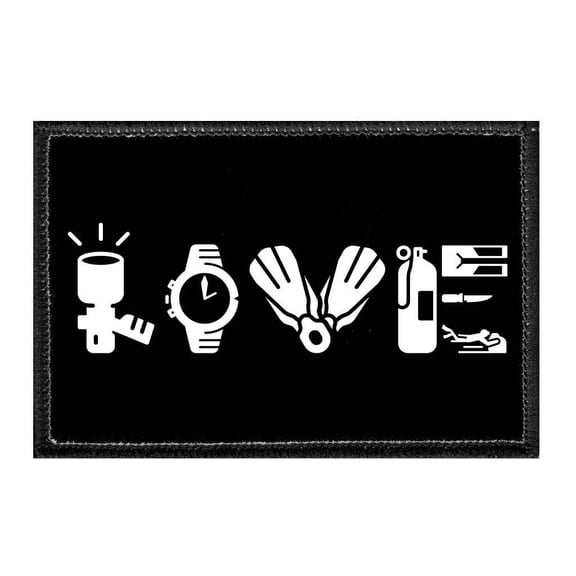 Scuba Diving Love Spelling - Removable Patch