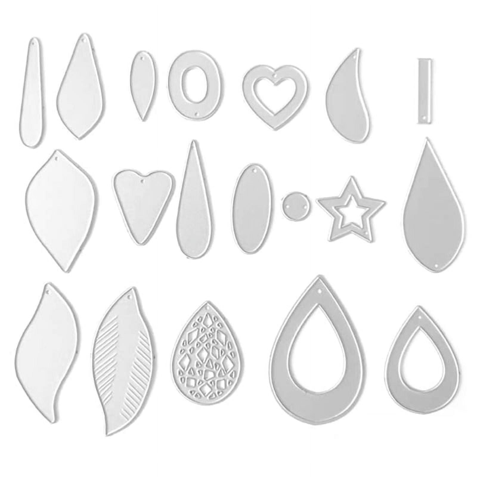 19Pcs Earring Cutting Dies Earrings Cut Template Die-Cut Leather Teardrop  Leaf Die Cutting Molds for Making Earrings DIY