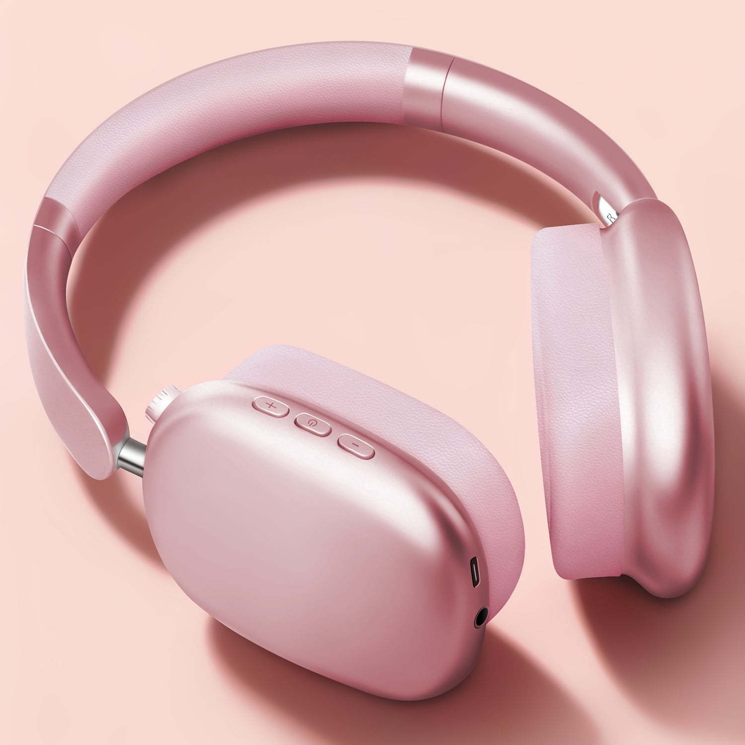 Mahipey Y01 Wireless Over-Ear Headphones with Active Noise Cancelling,Hi-Res Audio,48H Playtime,Foldable Design Bluetooth Headphones for iPhone/Samsung/Android/PC(Pink) thumbnail 4