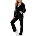 thumbnail image 2 of Yuyuzo Velour Tracksuit Womens Sweatsuits Set 2 Piece Zip up Hooded Jackets Sweatpants Track Suits Outfits, 2 of 7