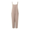 thumbnail image 4 of Kcodviy Combinaison Ample Sans Manches pour Femmes pour la Plage, Bretelles Spaghetti Ajustables, Combinaison en Denim Extensible pour Femmes, Combinaison Pantalon Longue, Combinaison Pantalon en Molleton avec Poches, 4 of 4