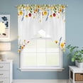 thumbnail image 6 of Sunflower Botanical Kitchen Window Curtains, Swag Curtains Valance for Bedroom Living Room Bathroom, Farmhouse Spring Floral Rod Pocket Window Treatment Curtain Block Drapes 2 Panels 36"x36", 6 of 9