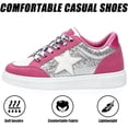 thumbnail image 4 of Knivor Sneakers for Women Low Top Lace Up Flat Skate Shoes Glitter Star Fashion Casual Walking Tennis Board Shoes, 4 of 9