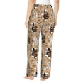 thumbnail image 3 of Xecao Snake And Flower Women's Straight Lounge Pajama Pants: The Epitome of Relaxed Sleepwear, 3 of 9