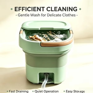 12L Capacity& Lightweight Foldable Mini Washer, Compact Portable Washing Machine with 3 Modes & Gentle Spin Dry, Perfect for Socks Towels Delicates Travel Apartment