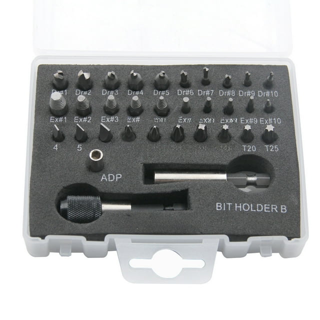 Mr Drill 33-Piece Screw Extractor Set with Plastic Case, 245g, S2 Steel Sliding Screw Removal Tools for Machinery Repair, Professional & DIY Use, Durable Steel Construction, Made in China