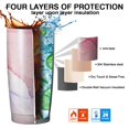 thumbnail image 7 of 20oz Tumbler with Lid and Straw Stainless Marble Steel Vacuum Insulated Water Coffee Tumbler Cup, Double Wall Vacuum Insulated Travel Mug Reusable Tumblers for Ice Drinks, Hot Beverage, 7 of 7