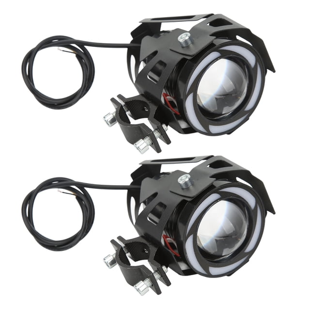 Foco LED para motocicleta con ojo de Ángel colorido, luz intermitente de haz alto y bajo IP68, Universal para coche, camión, barco