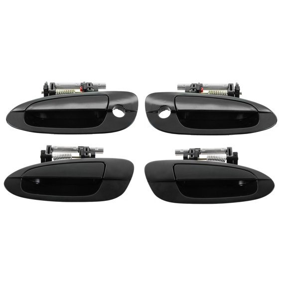 TRQ New Door Handles Outside Smooth Black Front & Rear Kit Set of 4 for 02-06 Altima Fits select: 2002-2006 NISSAN ALTIMA