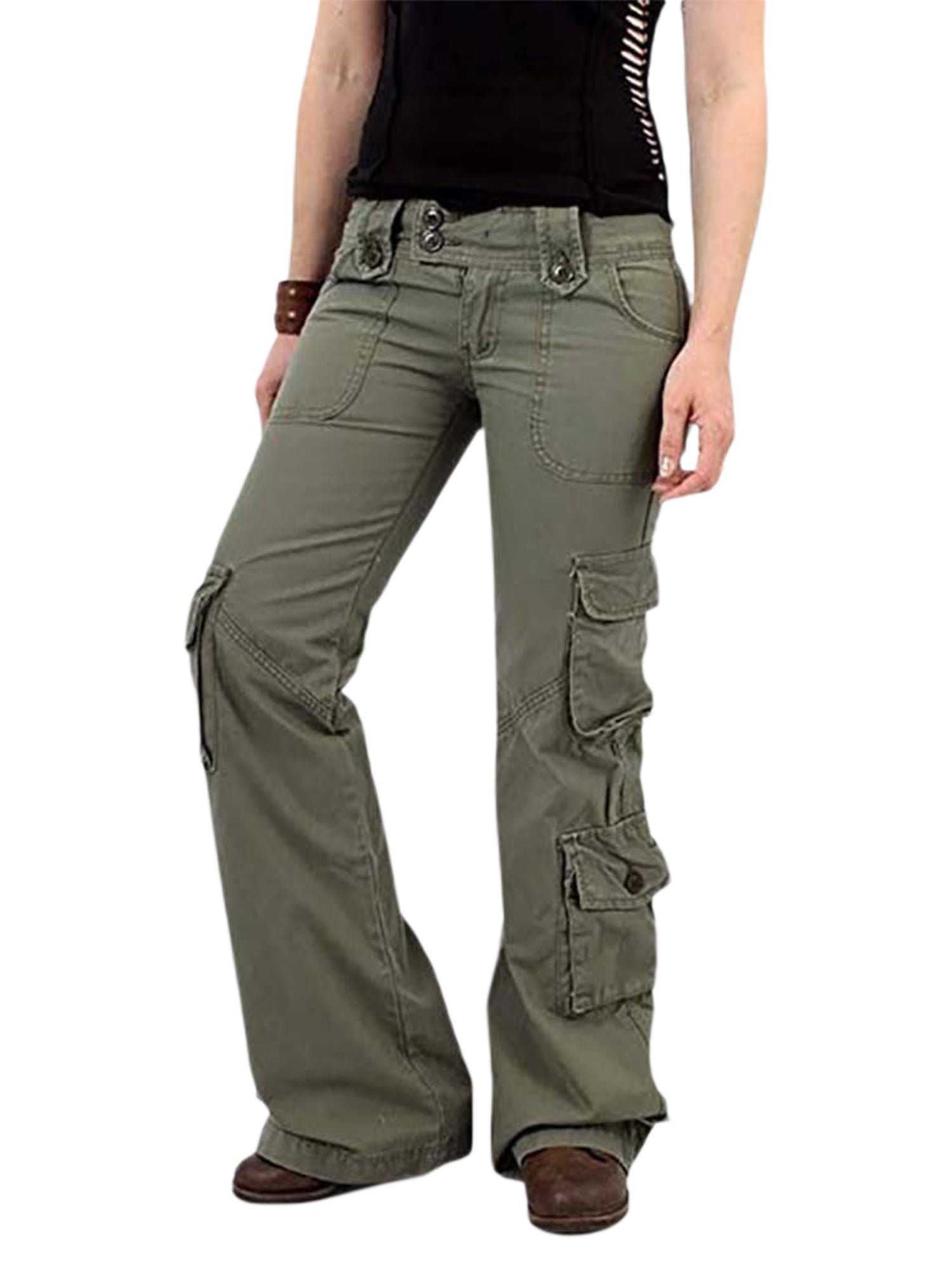 Mens Military Outdoor Hiking Cargo Straight Casual Loose Trousers Pants  Overall 
