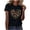 #0008-Black, variant on Favoffer Women's Heart Print T-Shirts Round Neck Short Sleeve Casual Tops Cute Blouses Soft Knit Tees for Daily Errands School Brunch Vacation
