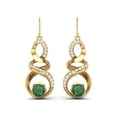 thumbnail image 1 of 5mm Rond Émeraude 925 Argent Sterling Or vermeil Infini Femmes Boucles d'Oreilles de Mariage, 1 of 3