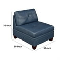 thumbnail image 5 of Samy 37 Inch Modular Armless Sofa Chair- Blue Faux Leather- Solid Wood, 5 of 6