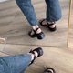 thumbnail image 2 of Nuevas sandalias de tacón medio para mujer, zapatillas de vestir a la moda de verano 2023, tacones de punta cuadrada, sandalias casuales de tacón alto que combinan con todo, zapatos 38 Gao Jinjia LED, 2 of 2