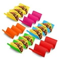thumbnail image 3 of Colorful Taco Holder Stands- Premium Large Taco Tray Plates Holds Up to 3 or 2 Tacos Each, PP Health Material Very Hard and Sturdy, Dishwasher & Microwave Safe, 3 of 4